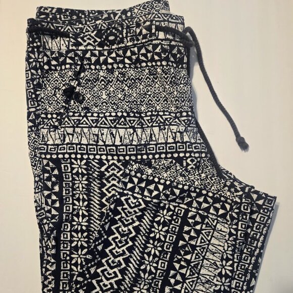LOFT dark navy geometric tribal pattern ankle pants Size 14‎ - Picture 1 of 7